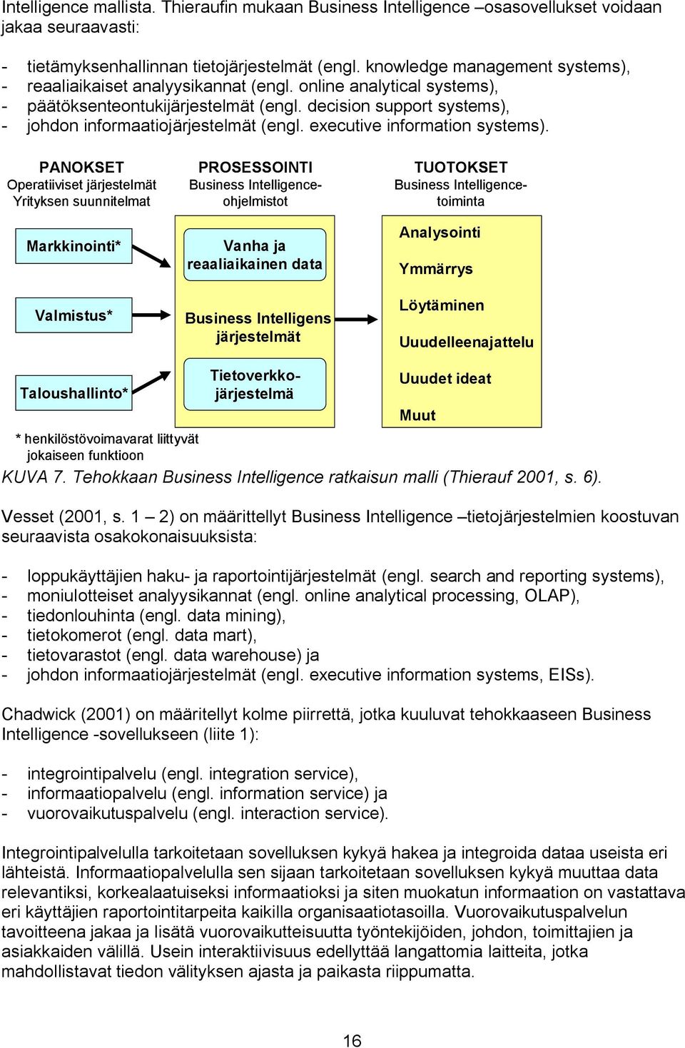 decision support systems), - johdon informaatiojärjestelmät (engl. executive information systems).