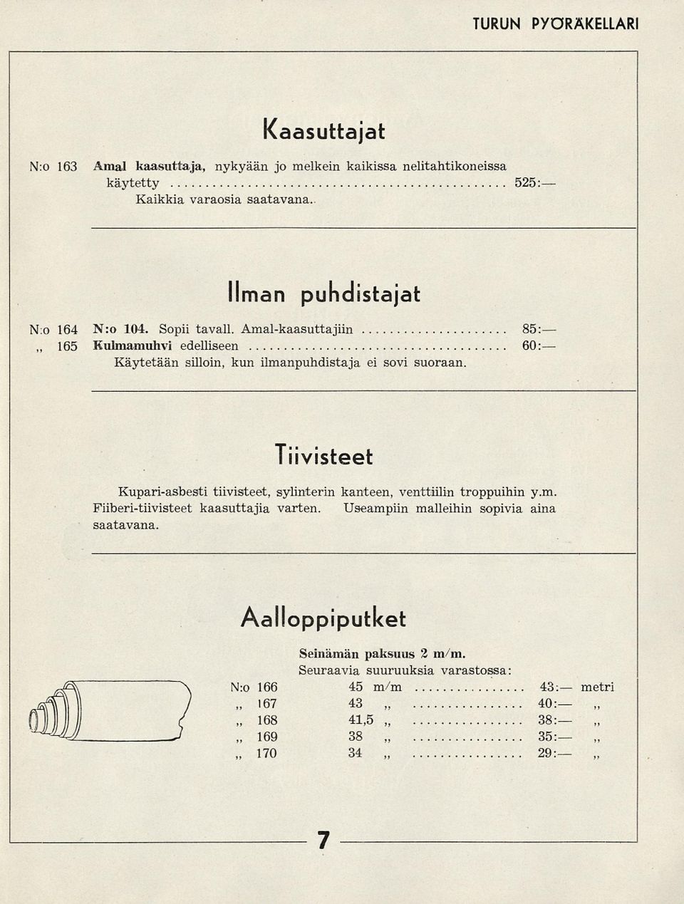 Tiivisteet Kupari-asbesti tiivisteet, sylinterin kanteen, venttiilin troppuihin y.m. Fiiberi-tiivisteet kaasuttajia varten.