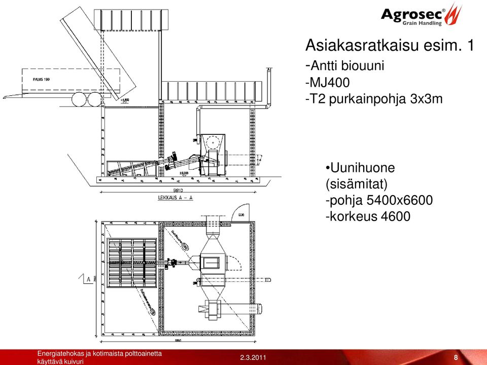 purkainpohja 3x3m Uunihuone