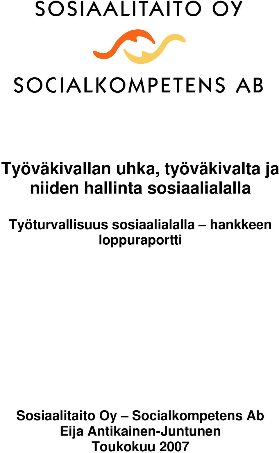 sosiaalialalla hankkeen loppuraportti