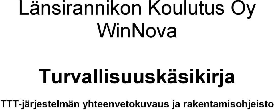 Turvallisuuskäsikirja