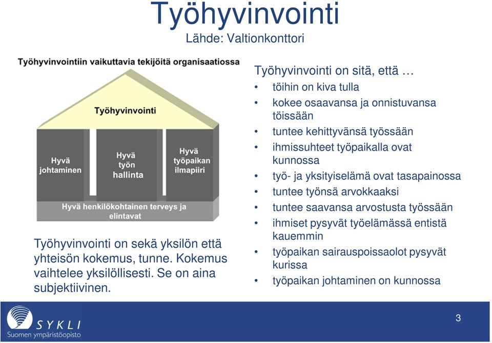 Työhyvinvointi on sitä, että töihin on kiva tulla kokee osaavansa ja onnistuvansa töissään tuntee kehittyvänsä työssään ihmissuhteet