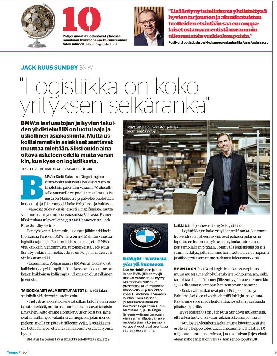 PostNord Logisticsin verkkokauppa-asiantuntija Arne Andersson.