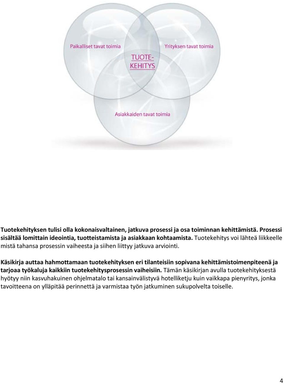Tuotekehitys voi lähteä liikkeelle mistä tahansa prosessin vaiheesta ja siihen liittyy jatkuva arviointi.