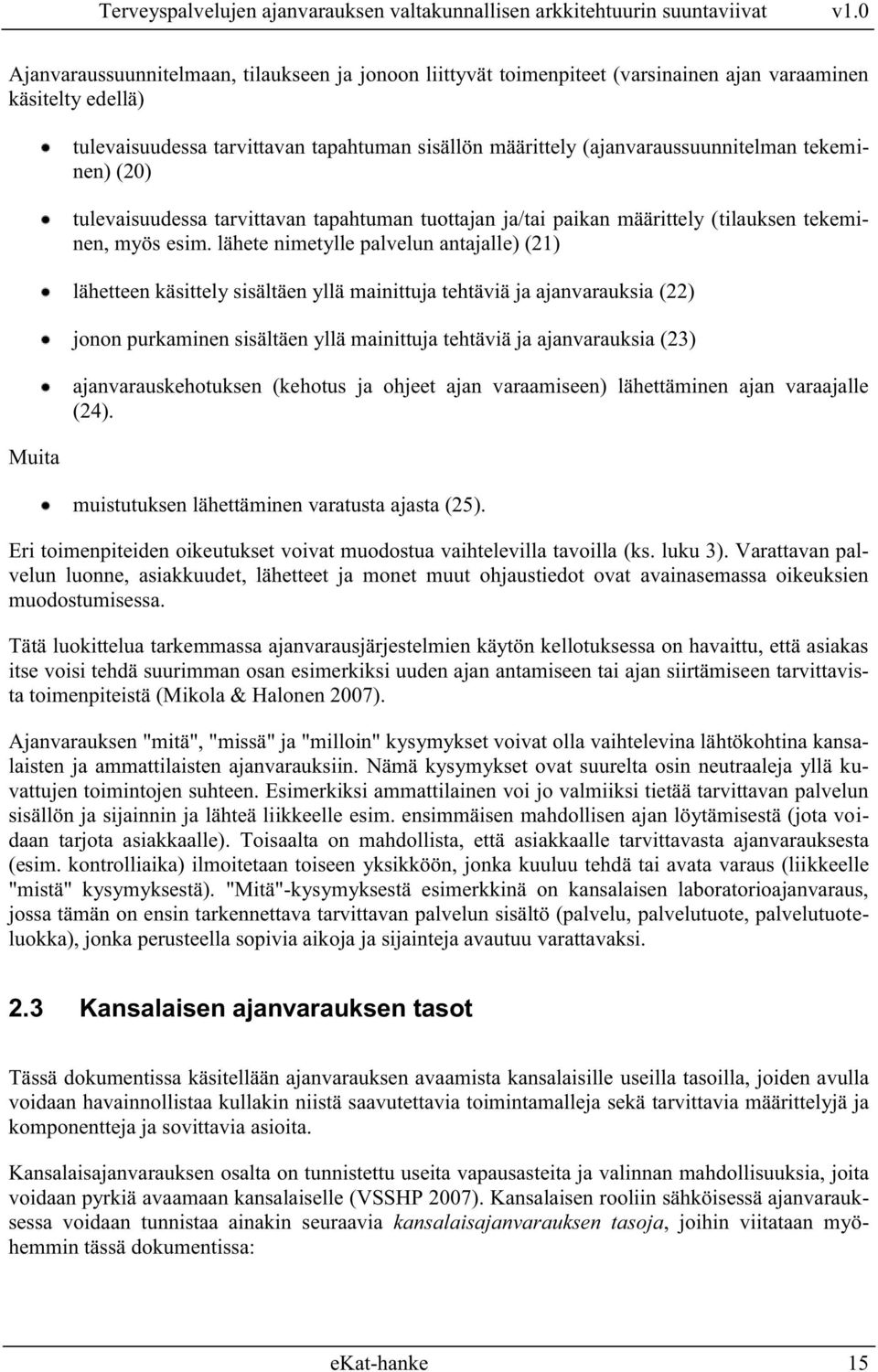 lähete nimetylle palvelun antajalle) (21) lähetteen käsittely sisältäen yllä mainittuja tehtäviä ja ajanvarauksia (22) jonon purkaminen sisältäen yllä mainittuja tehtäviä ja ajanvarauksia (23)