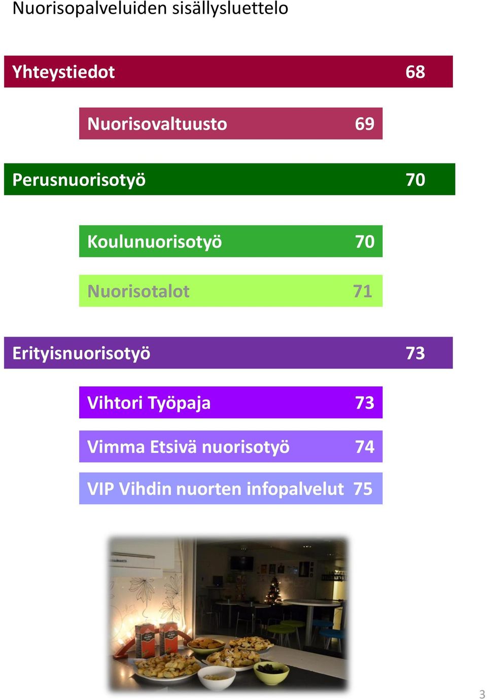 Nuorisotalot 71 Erityisnuorisotyö 73 Vihtori Työpaja 73