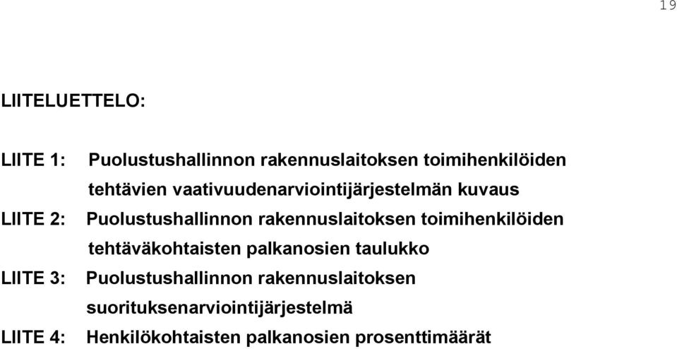 rakennuslaitoksen toimihenkilöiden tehtäväkohtaisten palkanosien taulukko