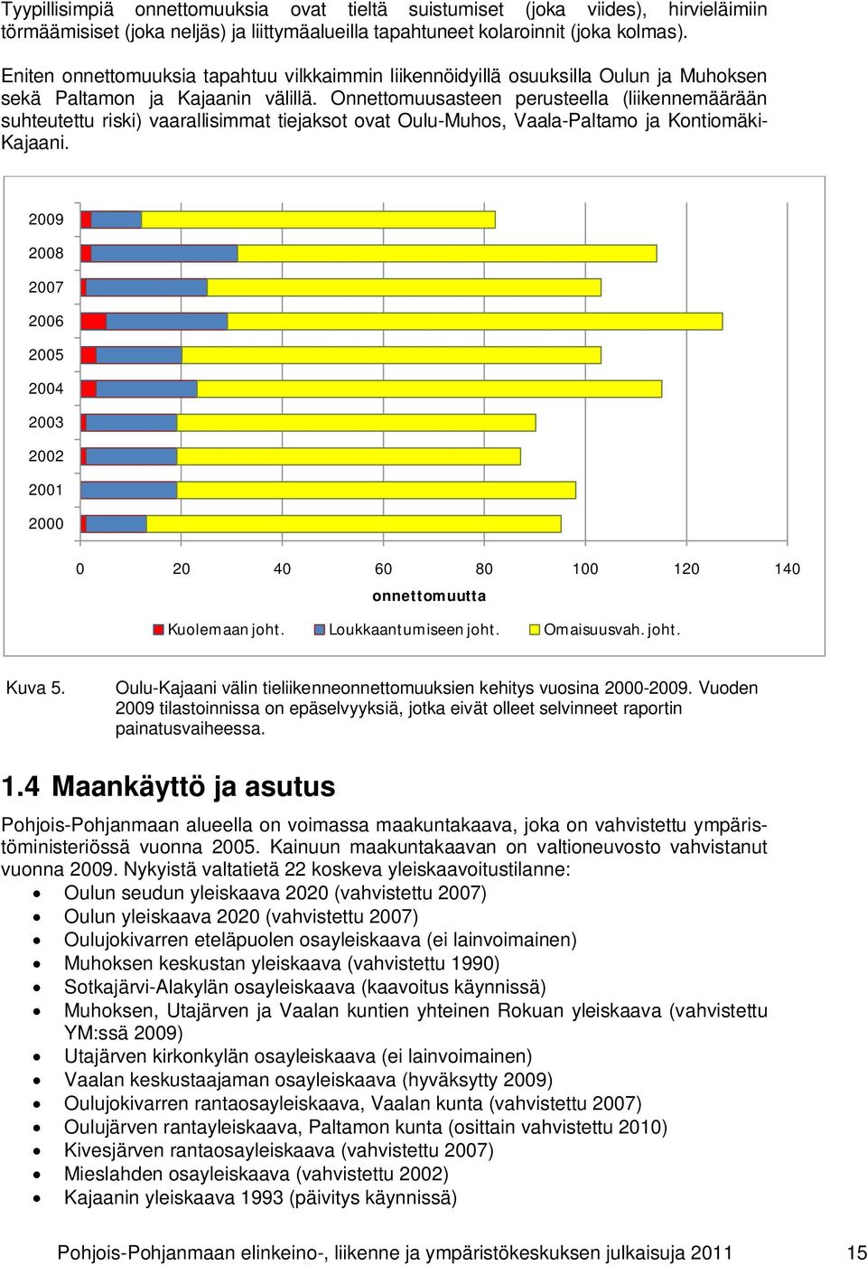 Onnettomuusasteen perusteella (liikennemäärään suhteutettu riski) vaarallisimmat tiejaksot ovat Oulu-Muhos, Vaala-Paltamo ja Kontiomäki- Kajaani.