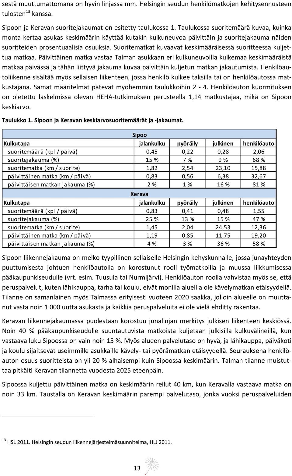 Suoritematkat kuvaavat keskimääräisessä suoritteessa kuljettua matkaa.