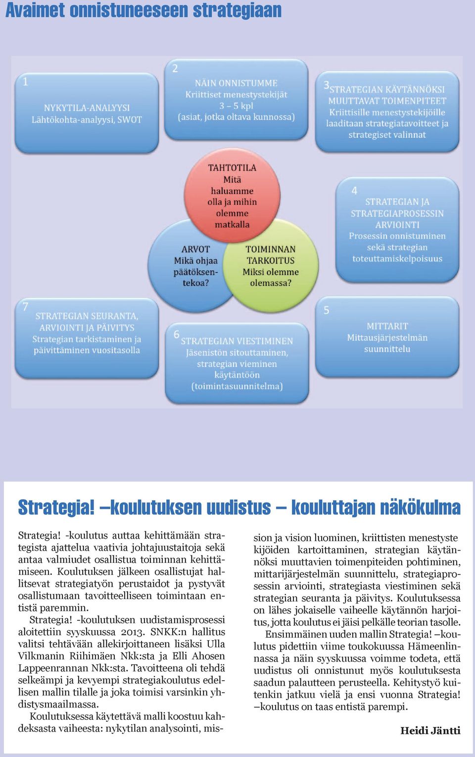 Koulutuksen jälkeen osallistujat hallitsevat strategiatyön perustaidot ja pystyvät osallistumaan tavoitteelliseen toimintaan entistä paremmin. Strategia!