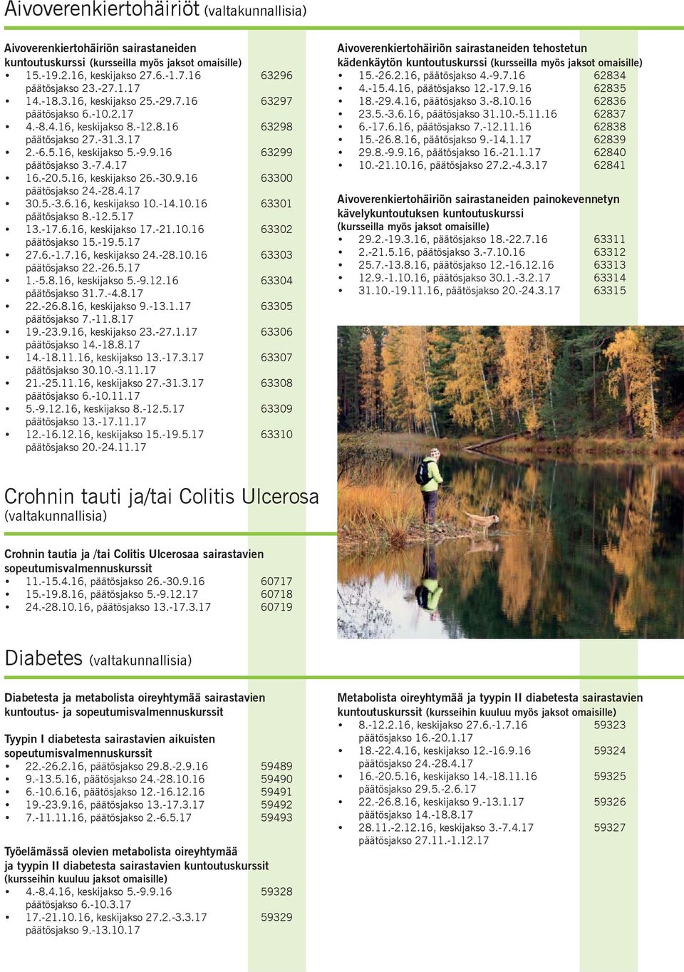 -30.9.16 63300 päätösjakso 24.-28.4.17 30.5.-3.6.16, keskijakso 10.-14.10.16 63301 päätösjakso 8.-12.5.17 13.-17.6.16, keskijakso 17.-21.10.16 63302 27.6.-1.7.16, keskijakso 24.-28.10.16 63303 päätösjakso 22.