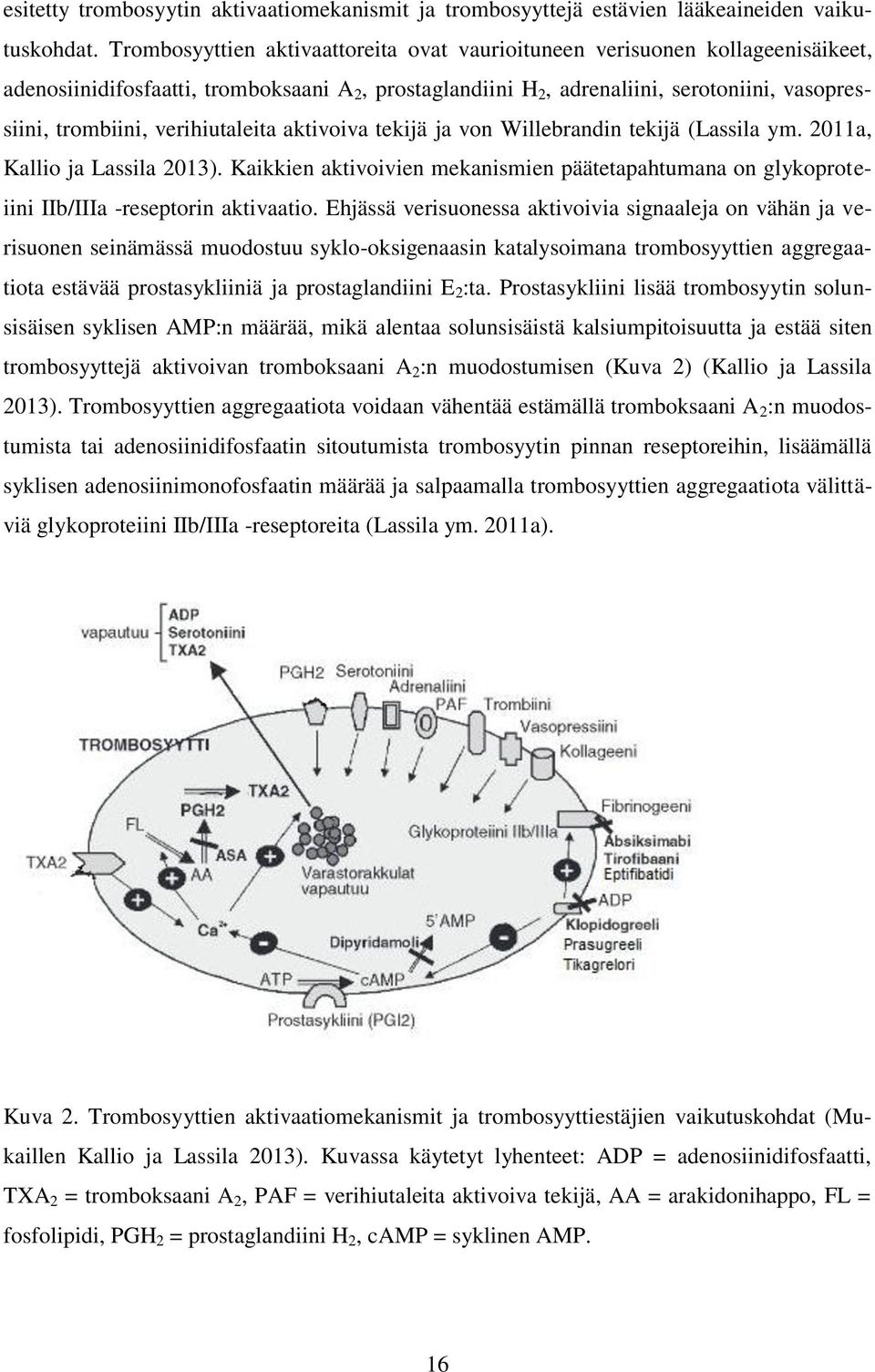 verihiutaleita aktivoiva tekijä ja von Willebrandin tekijä (Lassila ym. 2011a, Kallio ja Lassila 2013).