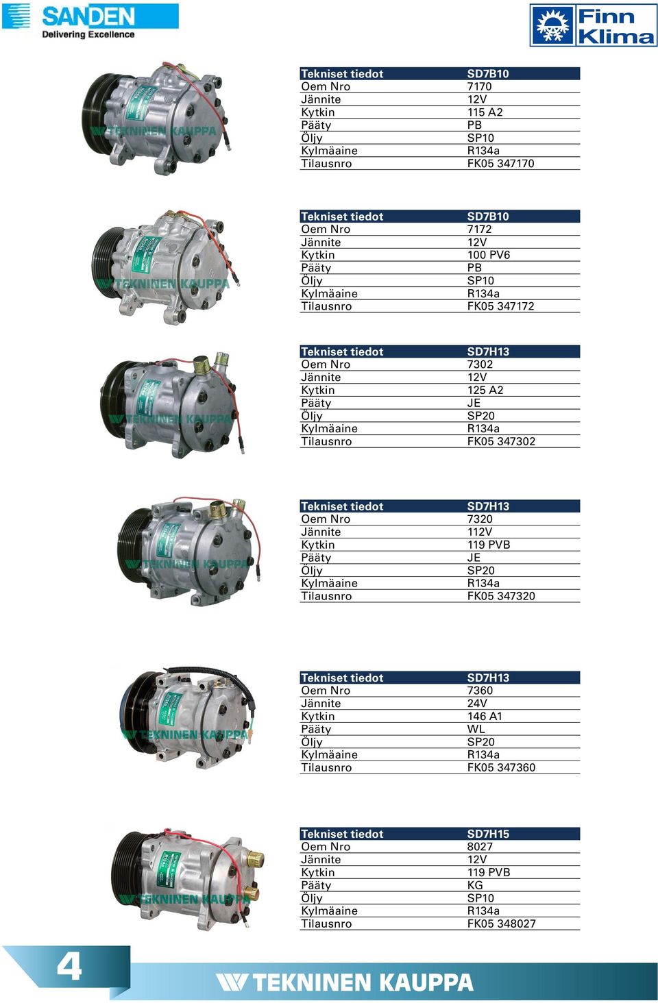 347302 SD7H13 Oem Nro 7320 1 119 PVB Tilausnro FK05 347320 SD7H13 Oem Nro