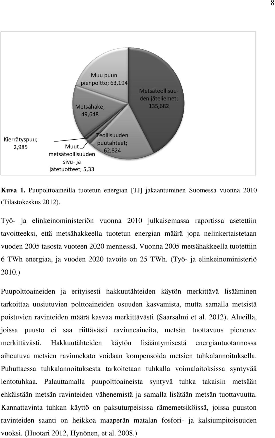 Työ- ja elinkeinoministeriön vuonna 2010 julkaisemassa raportissa asetettiin tavoitteeksi, että metsähakkeella tuotetun energian määrä jopa nelinkertaistetaan vuoden 2005 tasosta vuoteen 2020