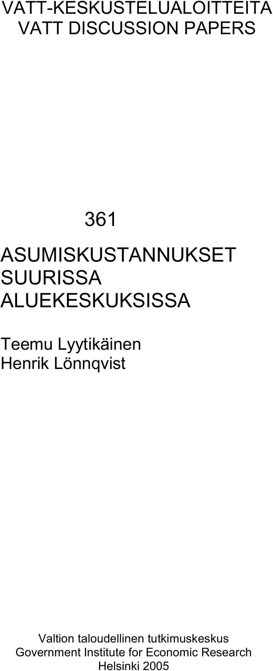 Lyytikäinen Henrik Lönnqvist Valtion taloudellinen