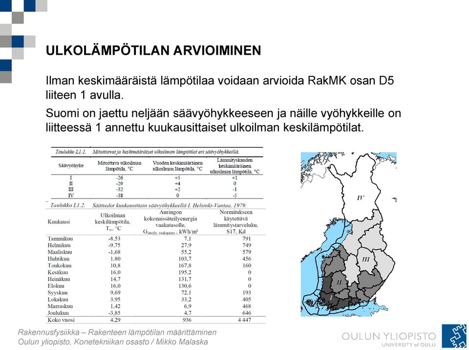Suomi on jaettu neljään säävyöhykkeeseen ja näille