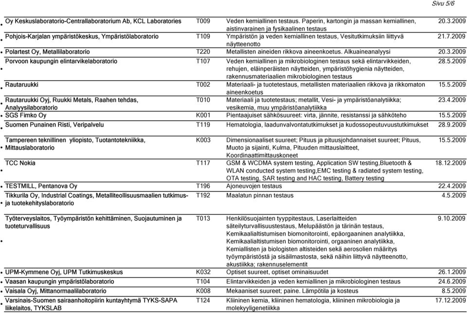 liittyvä näytteenotto Sivu 5/6 20.3.