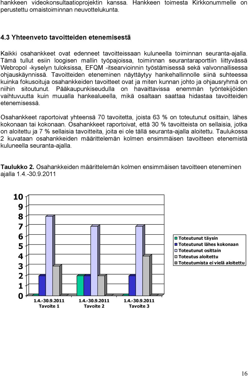 Tämä tullut esiin loogisen mallin työpajoissa, toiminnan seurantaraporttiin liittyvässä Webropol -kyselyn tuloksissa, EFQM -itsearvioinnin työstämisessä sekä valvonnallisessa ohjauskäynnissä.