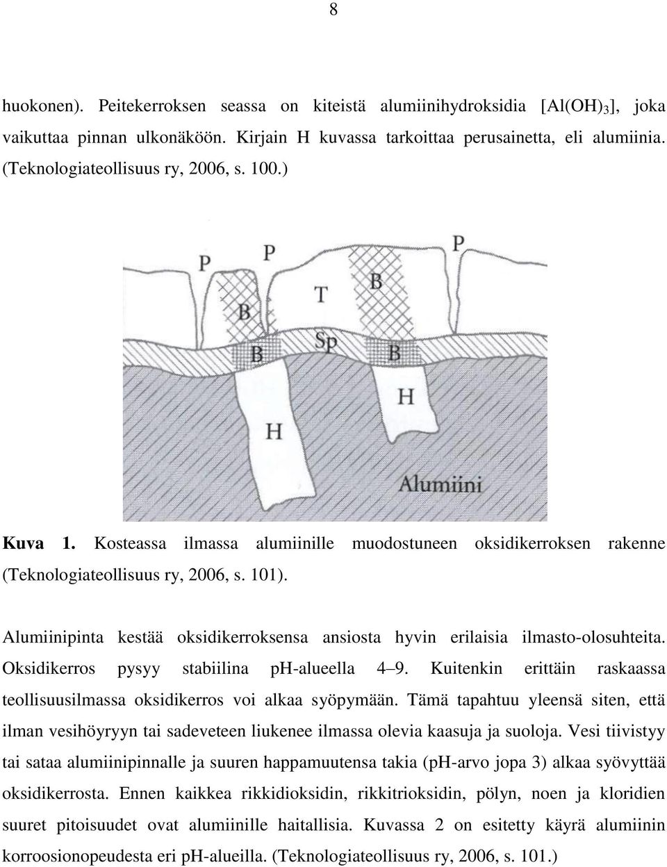 Alumiinipinta kestää oksidikerroksensa ansiosta hyvin erilaisia ilmasto-olosuhteita. Oksidikerros pysyy stabiilina ph-alueella 4 9.