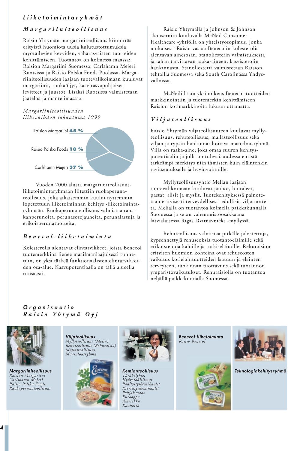 Margariiniteollisuuden laajaan tuotevalikoimaan kuuluvat margariinit, ruokaöljyt, kasvirasvapohjaiset levitteet ja juustot. Lisäksi Ruotsissa valmistetaan jäätelöä ja mantelimassaa.