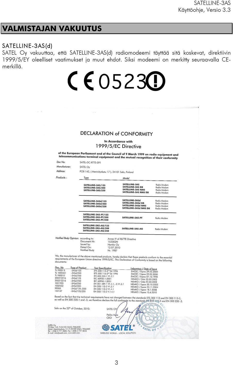 direktiivin 1999/5/EY oleelliset vaatimukset ja muut