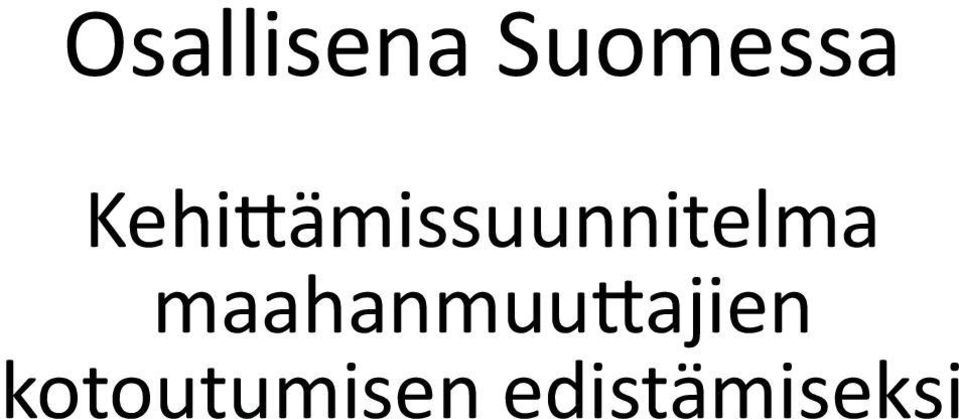 maahanmuuttajien