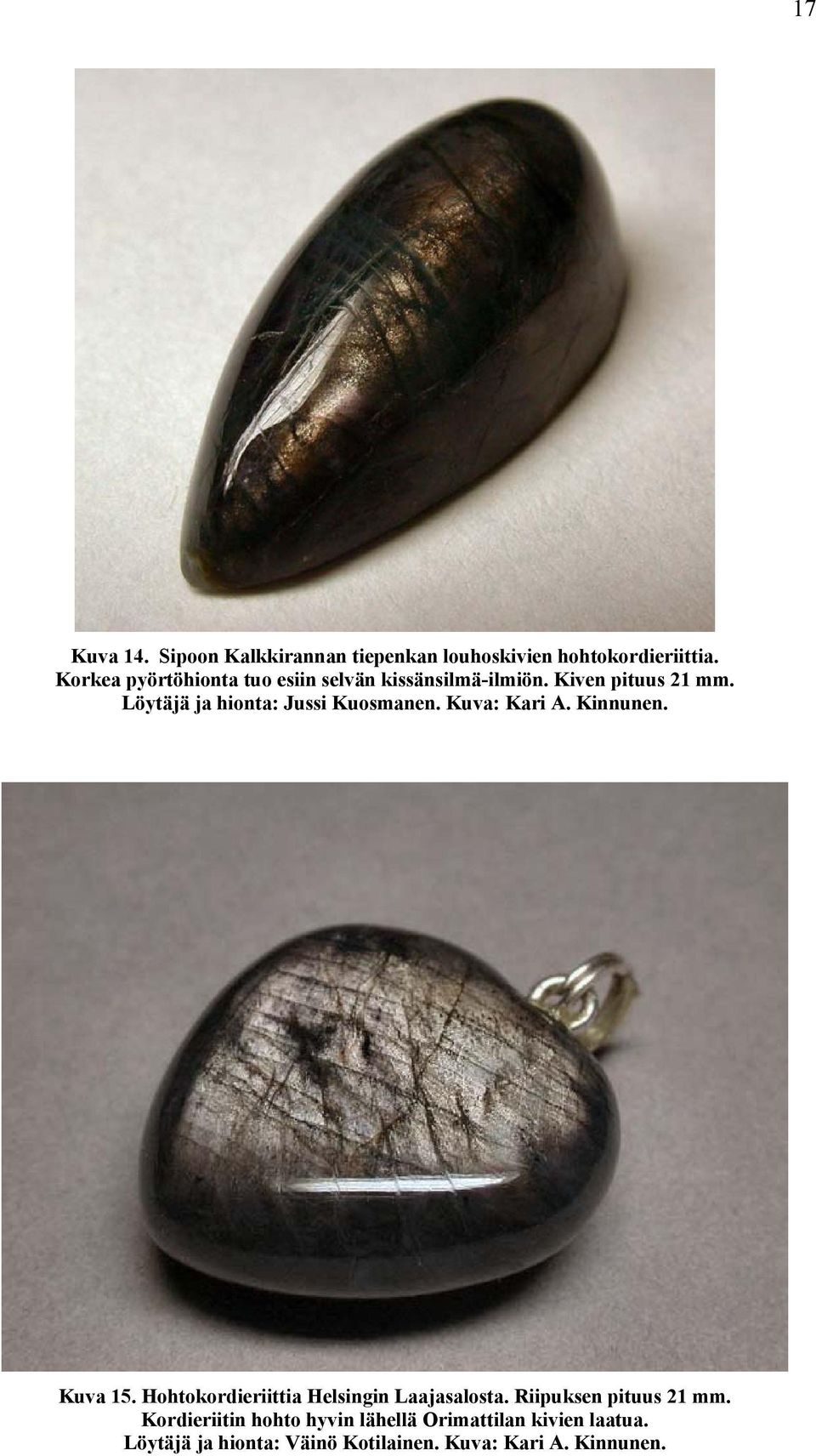 Löytäjä ja hionta: Jussi Kuosmanen. Kuva: Kari A. Kinnunen. Kuva 15.