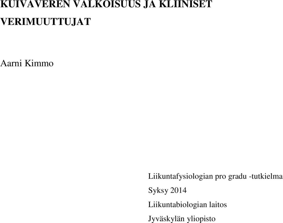 Liikuntafysiologian pro gradu