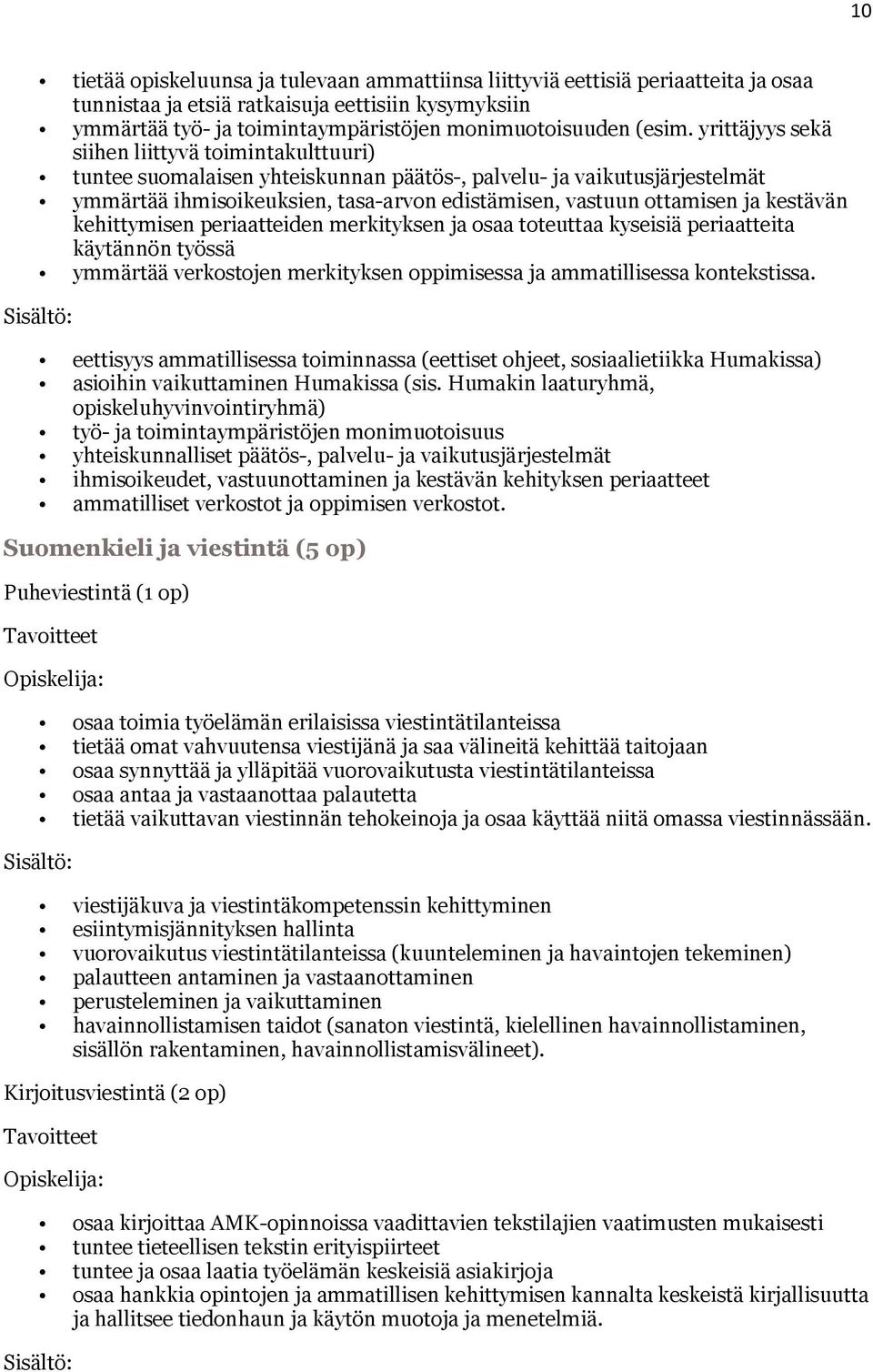 kestävän kehittymisen periaatteiden merkityksen ja osaa toteuttaa kyseisiä periaatteita käytännön työssä ymmärtää verkostojen merkityksen oppimisessa ja ammatillisessa kontekstissa.