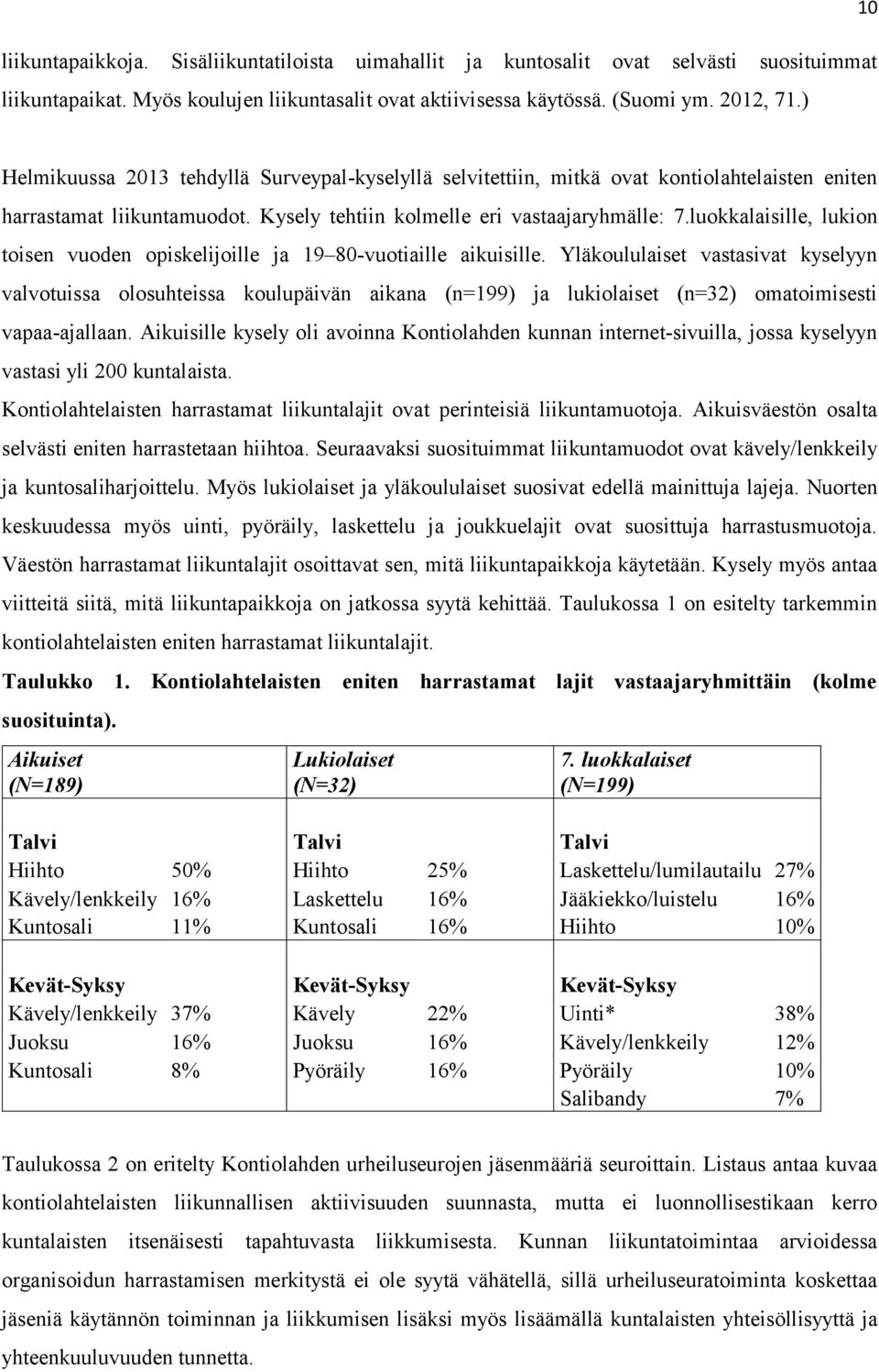 luokkalaisille, lukion toisen vuoden opiskelijoille ja 19 80-vuotiaille aikuisille.