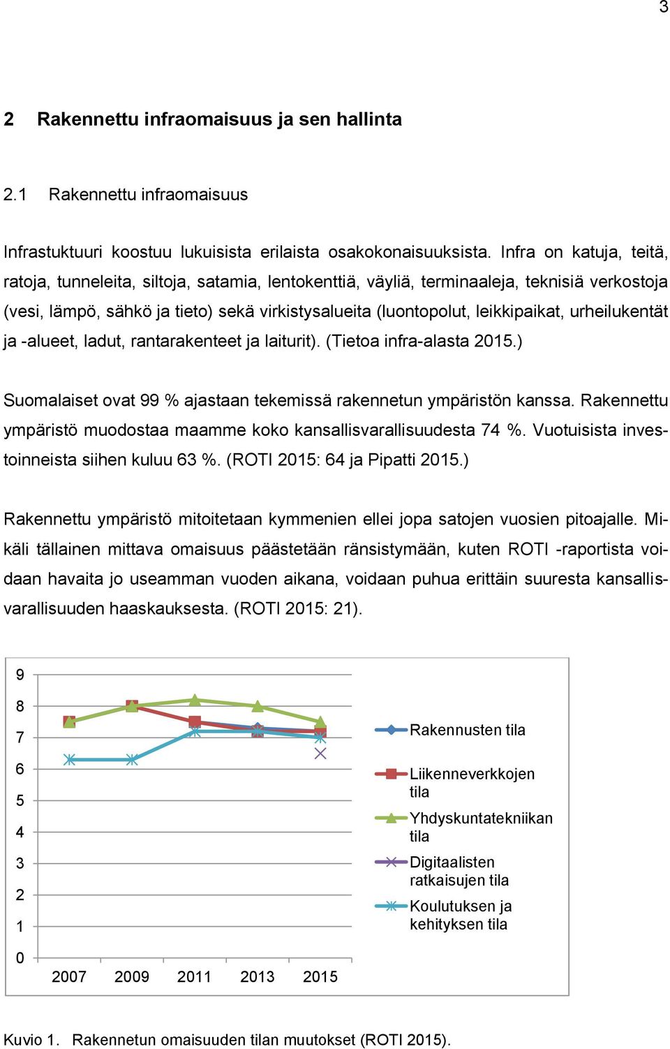 urheilukentät ja -alueet, ladut, rantarakenteet ja laiturit). (Tietoa infra-alasta 2015.) Suomalaiset ovat 99 % ajastaan tekemissä rakennetun ympäristön kanssa.