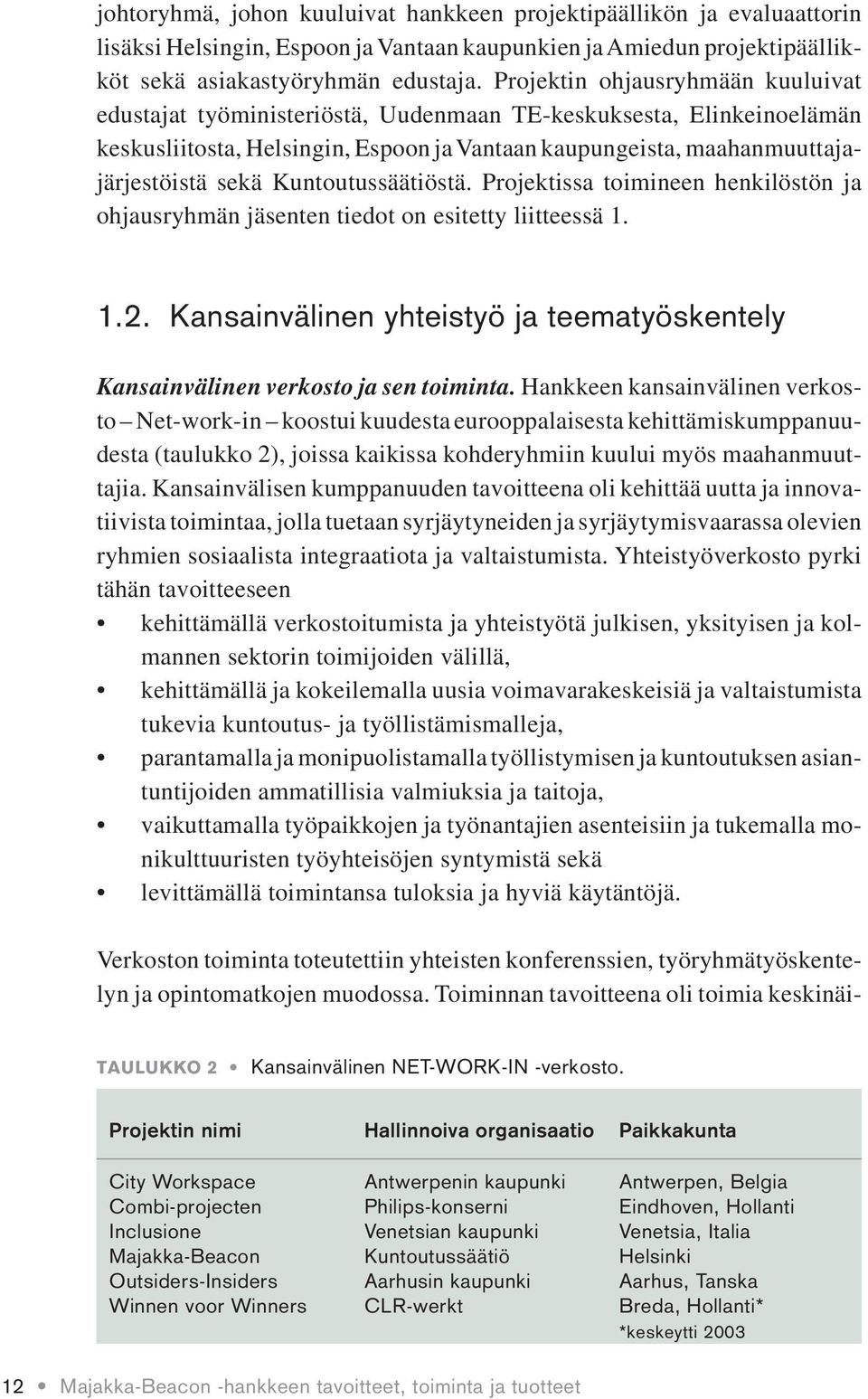 Kuntoutussäätiöstä. Projektissa toimineen henkilöstön ja ohjausryhmän jäsenten tiedot on esitetty liitteessä 1. 1.2.