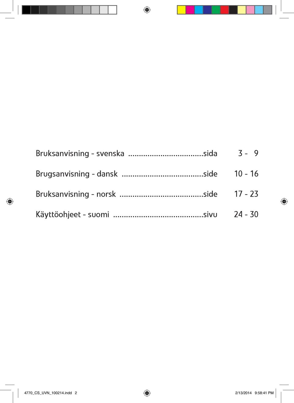 ..side 10-16 Bruksanvisning - norsk.