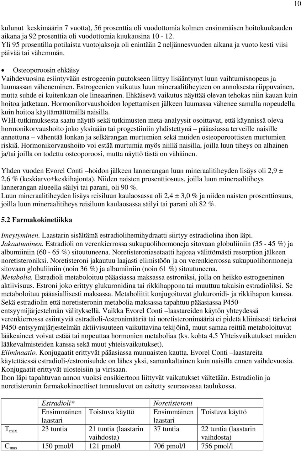 Osteoporoosin ehkäisy Vaihdevuosina esiintyvään estrogeenin puutokseen liittyy lisääntynyt luun vaihtumisnopeus ja luumassan väheneminen.