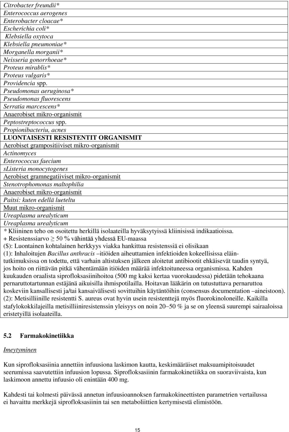 Propionibacteriu, acnes LUONTAISESTI RESISTENTIT ORGANISMIT Aerobiset grampositiiviset mikro-organismit Actinomyces Enterococcus faecium slisteria monocytogenes Aerobiset gramnegatiiviset