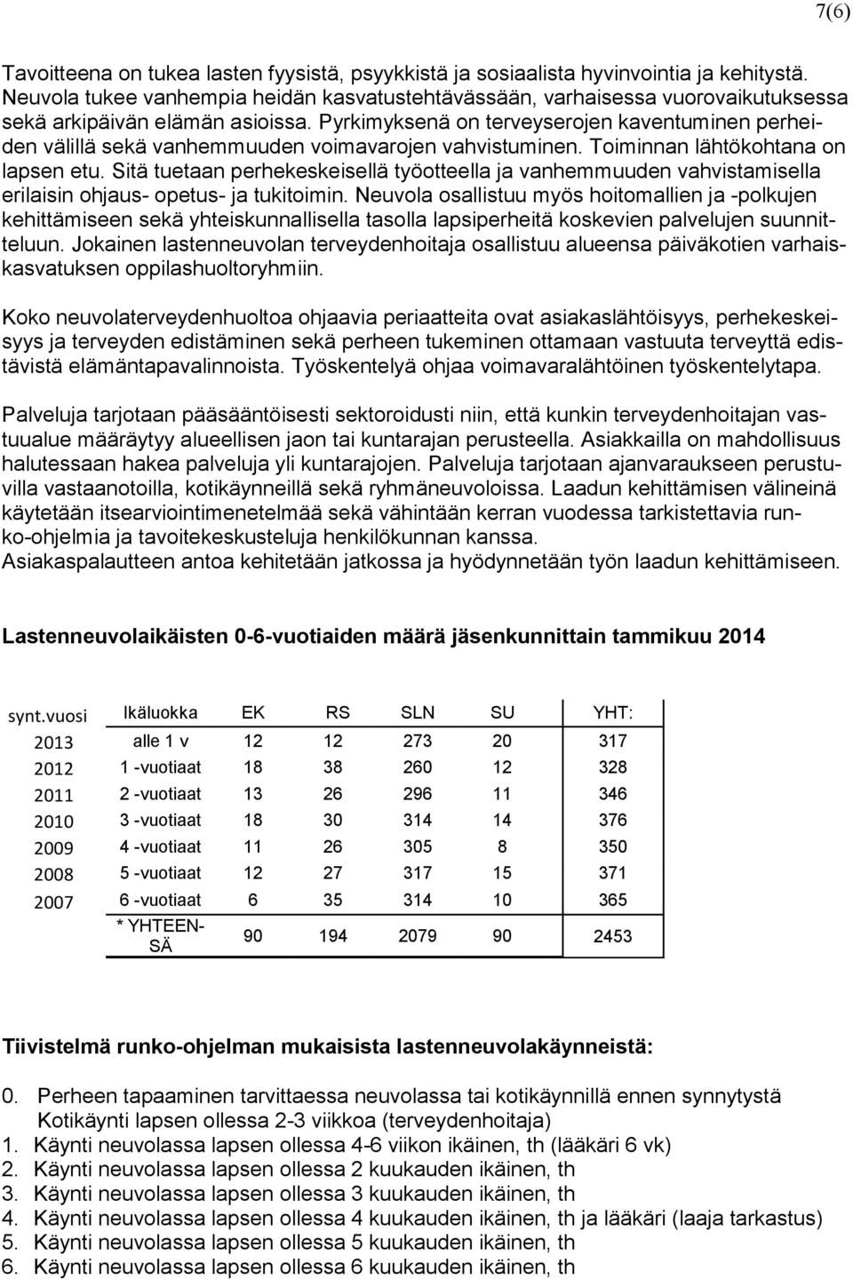 Pyrkimyksenä on terveyserojen kaventuminen perheiden välillä sekä vanhemmuuden voimavarojen vahvistuminen. Toiminnan lähtökohtana on lapsen etu.