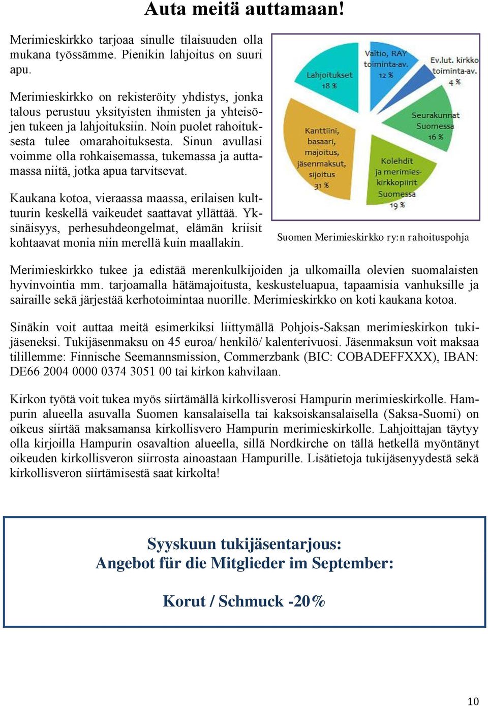 Sinun avullasi voimme olla rohkaisemassa, tukemassa ja auttamassa niitä, jotka apua tarvitsevat. Kaukana kotoa, vieraassa maassa, erilaisen kulttuurin keskellä vaikeudet saattavat yllättää.