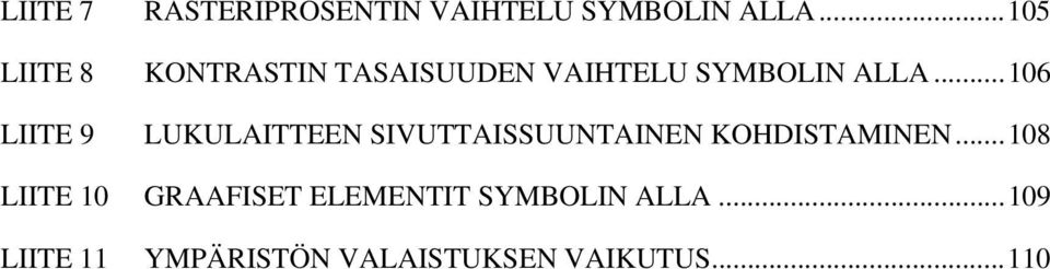 ..106 LIITE 9 LUKULAITTEEN SIVUTTAISSUUNTAINEN KOHDISTAMINEN.