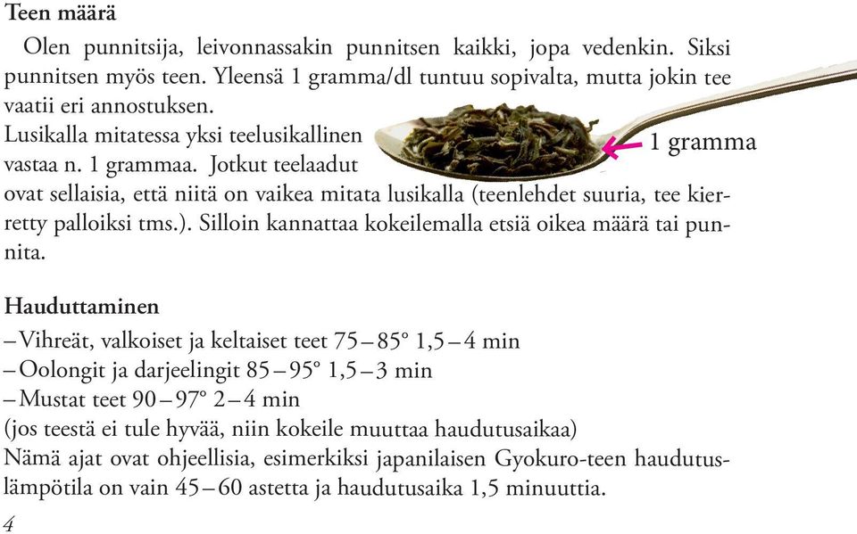 Silloin kannattaa kokeilemalla etsiä oikea määrä tai punnita.