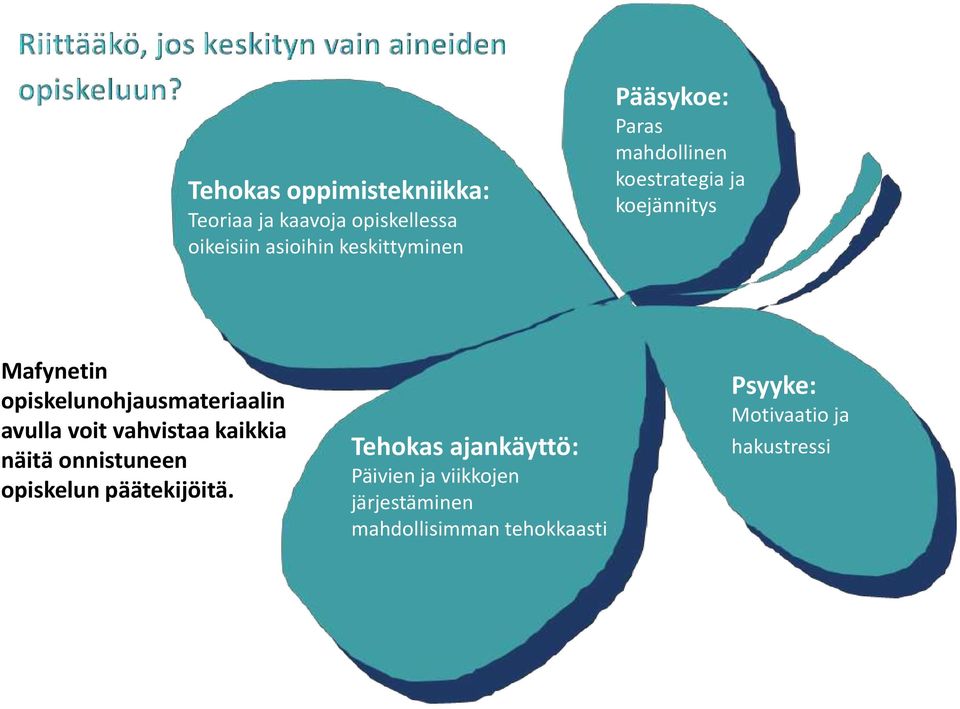 avulla voit vahvistaa kaikkia näitä onnistuneen opiskelun päätekijöitä.