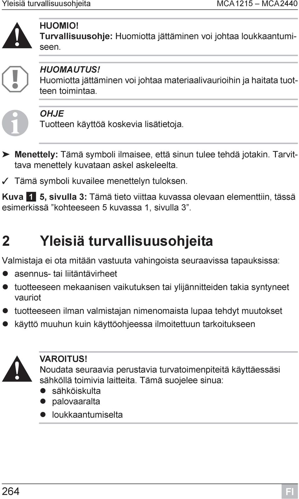 Tarvittava menettely kuvataan askel askeleelta. Tämä symboli kuvailee menettelyn tuloksen.