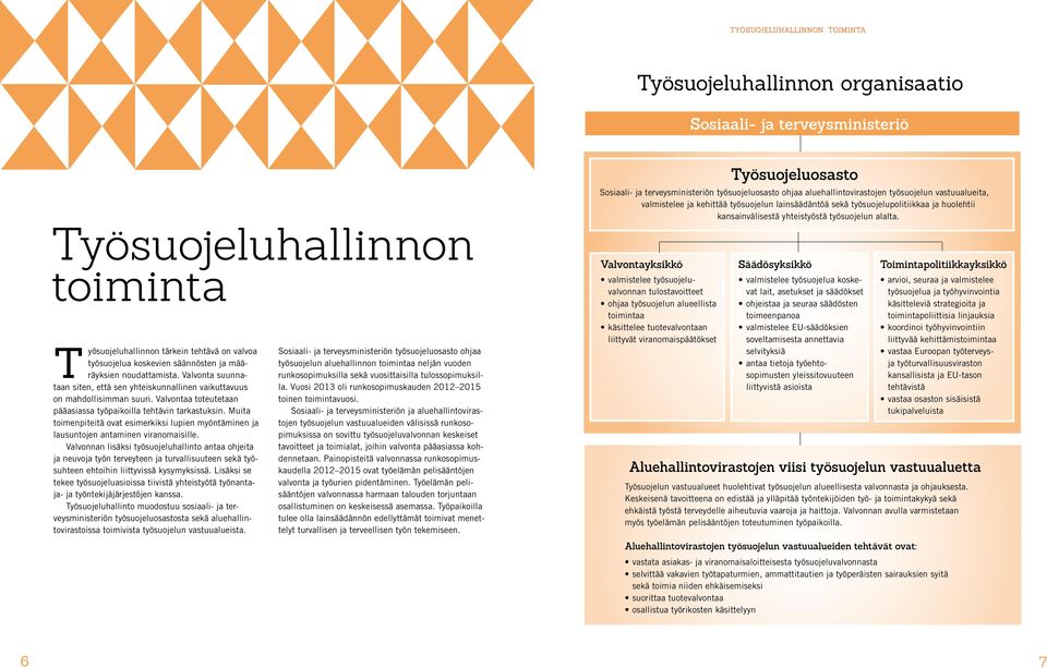 Työsuojeluhallinnon toiminta Työsuojeluhallinnon tärkein tehtävä on valvoa työsuojelua koskevien säännösten ja määräyksien noudattamista.