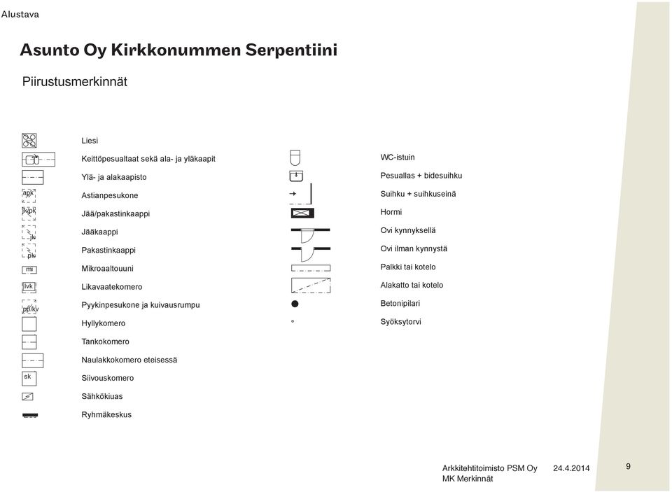 kuivausrumpu Hyllykomero Tankokomero Naulakkokomero eteisessä Siivouskomero Sähkökiuas Ryhmäkeskus WC-istuin esuallas + bidesuihku Suihku +