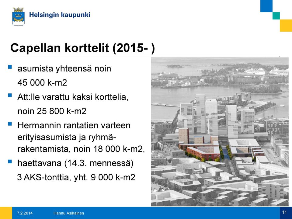 erityisasumista ja ryhmärakentamista, noin 18 000 k-m2, haettavana (14.