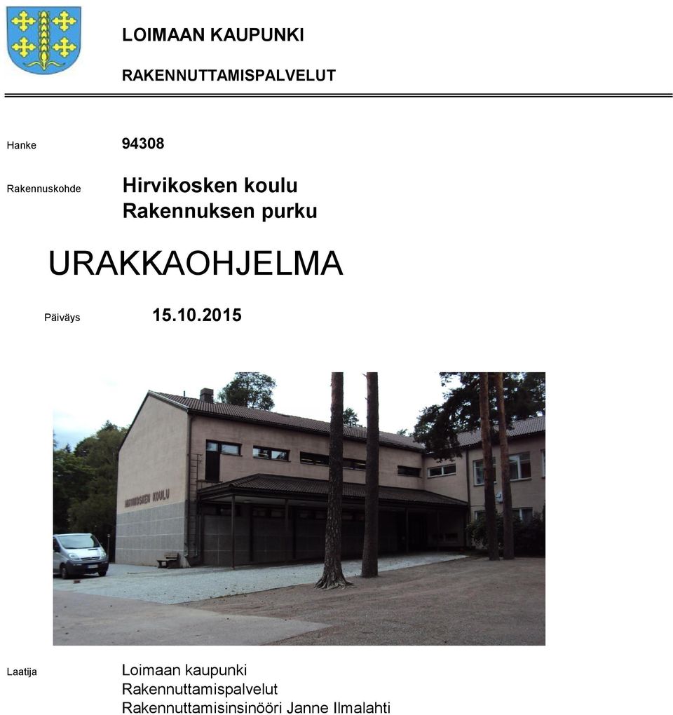 URAKKAOHJELMA Päiväys 15.10.