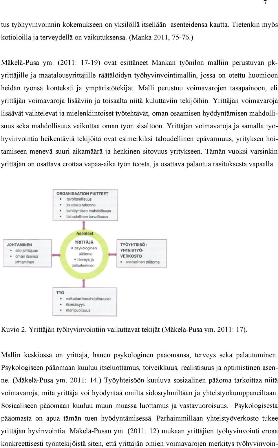 ympäristötekijät. Malli perustuu voimavarojen tasapainoon, eli yrittäjän voimavaroja lisääviin ja toisaalta niitä kuluttaviin tekijöihin.