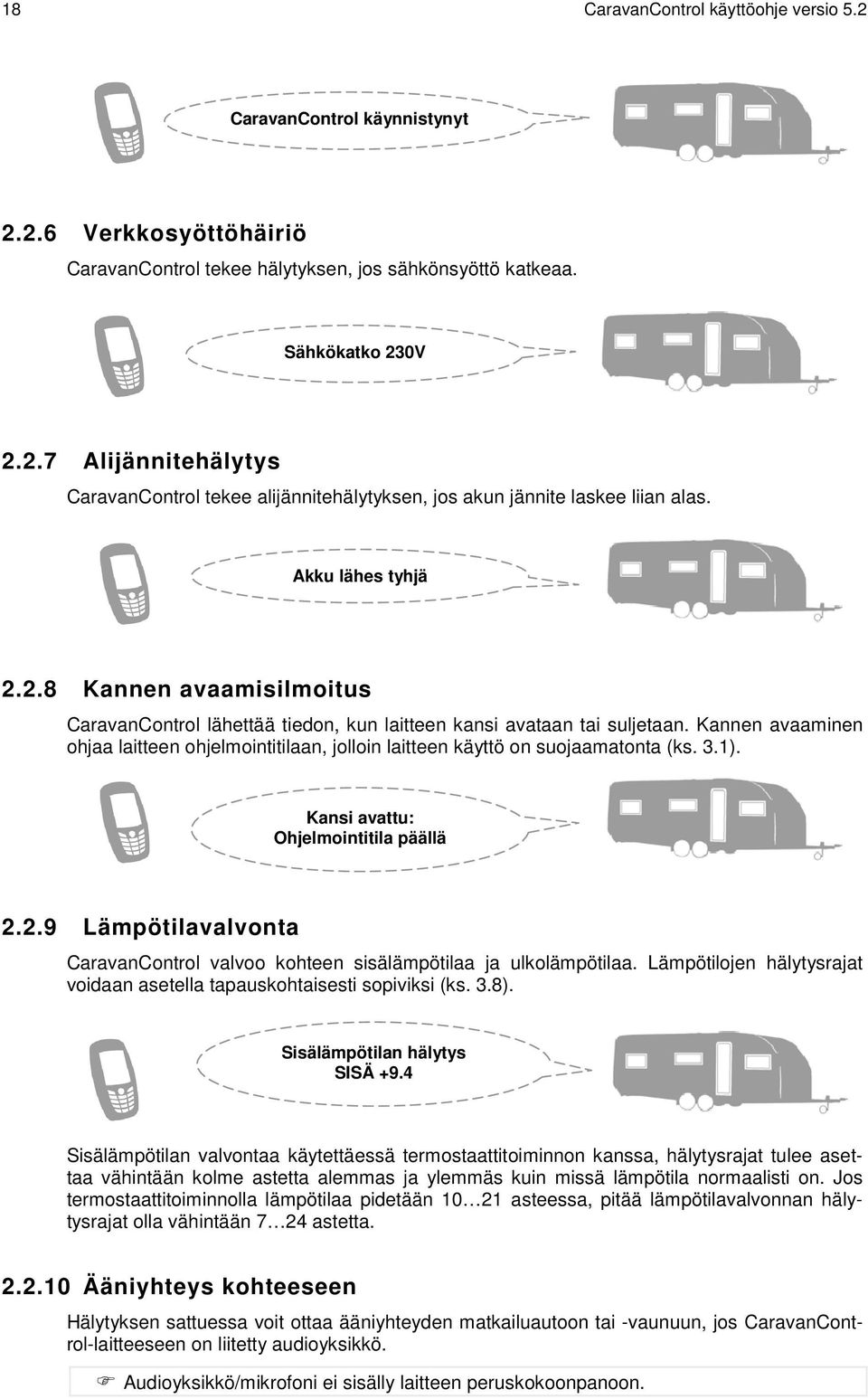 Kannen avaaminen ohjaa laitteen ohjelmointitilaan, jolloin laitteen käyttö on suojaamatonta (ks. 3.1). Kansi avattu: Ohjelmointitila päällä 2.