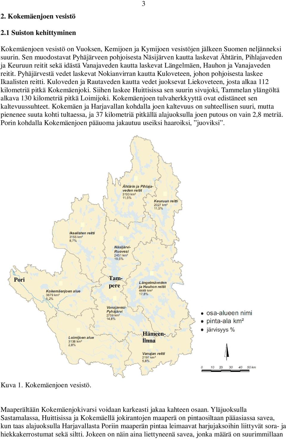Pyhäjärvestä vedet laskevat Nokianvirran kautta Kuloveteen, johon pohjoisesta laskee Ikaalisten reitti.
