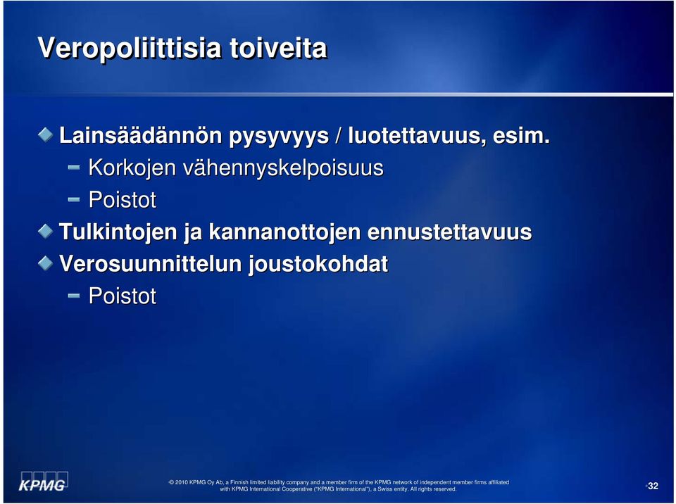 Korkojen vähennyskelpoisuusv Poistot Tulkintojen