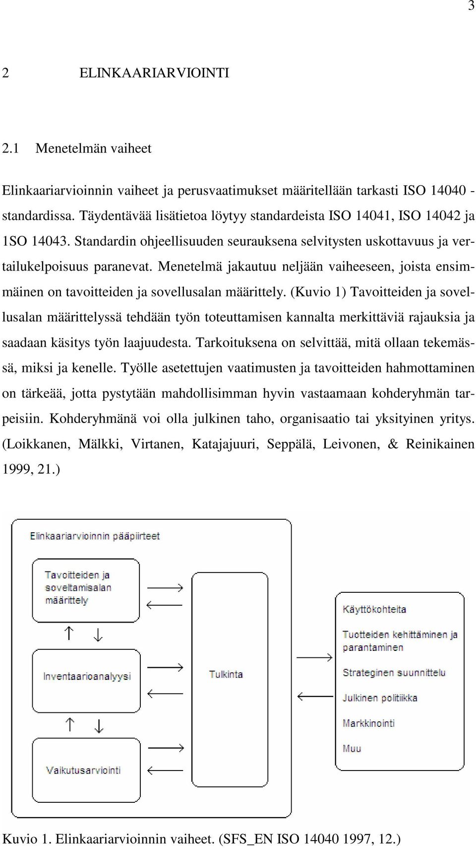 Menetelmä jakautuu neljään vaiheeseen, joista ensimmäinen on tavoitteiden ja sovellusalan määrittely.